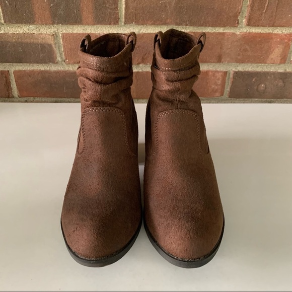 K9 brown fabric block heel ankle boots Women’s US 8 M - Picture 2 of 8